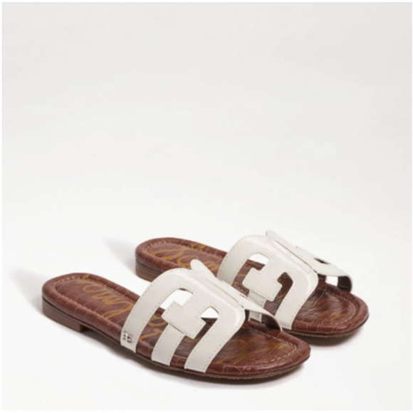 Sam Edelman Shoes - Sam Edelman Bay Slide Sandal Size 8 Open Toe Double-E Slip On White Patent